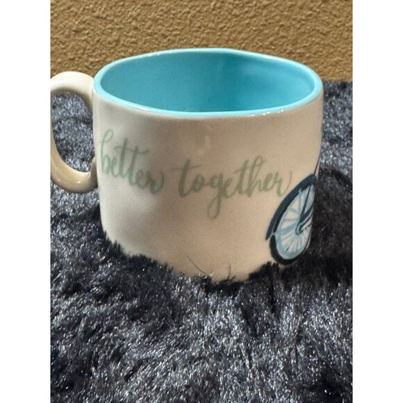 Anthropologie Ceramic Bicycle Mug With "Better Together" Design - Picture 3 of 6